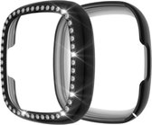 Strap-it Fitbit Versa 3 Diamond PC hard case - zwart - hoesje - beschermhoes - protector - bescherming