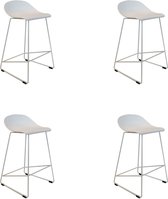 Tabouret de bar scandinave Ellen blanc Tabourets de bar - Lot de 4 tabourets de bar