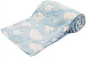 deken Cloud Embossed 70 x 100 cm fleece blauw