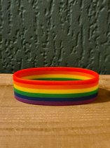 LGBTQ - Armbandje rubber regenboog (LGBTQIA+, pride, love, LHBTI+, LHBTIQA+, gay, trans, bi, lesbo, homo)