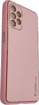 Samsung Galaxy A32 5G  Roze Back Cover Luxe High Quality Leather Case | Camera beschermend hoesje