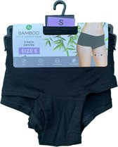 BAMBOO - Bamboe Hipster Zwart - Soft & Comfortable - 2 Stuks - Vrouwen - Dames - 2 pack  - Maat S - Size S