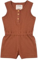 jumpsuit meisjes katoen bruin maat 12-18 maanden