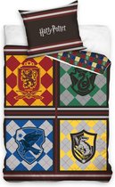 KD® - Harry Potter, Alle Teams - Dekbedovertrek - Eenpersoons - 140 x 200 cm - Katoen