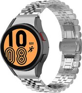 Strap-it Samsung Galaxy Watch 4 - 40mm Jubilee stalen band - zilver