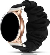 Kunststof Smartwatch bandje - Geschikt voor  Samsung Galaxy Watch 3 41mm Scrunchie bandje - zwart - Strap-it Horlogeband / Polsband / Armband