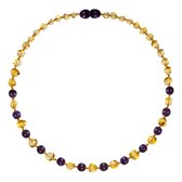 Barnsteen ketting baby/peuter lemon amethyst jade