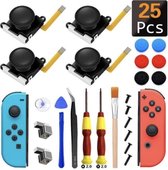 25 In 1 Repair Tool Kit geschikt voor nintendo switch - Reparatieset geschikt voor Nintendo Switch - Analog Joystick Thumb Stick- reparatie voor 4 joy-cons!