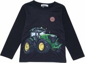 S&c Trekker / tractor shirt - John Deere - Lange mouw - zwart - H161 - Maat 86/92
