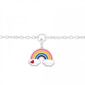 KAYA Sieraden | Zilveren Kinderarmband 'Heart Rainbow'