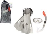 Bestway - snorkelset - volwassenen - met zwemvliezen 41-46 - grijs