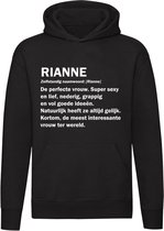 Rianne Hoodie | jarig | verjaardagkado | verjaardag kado | cadeau | Unisex | Trui | Sweater | Hoodie | Capuchon | Zwart