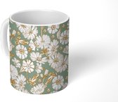 Mok - Koffiemok - Bloem - Art nouveau - Design - Mokken - 350 ML - Beker - Koffiemokken - Theemok