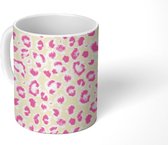 Mok - Koffiemok - Panterprint - Neon - Roze - Patroon - Mokken - 350 ML - Beker - Koffiemokken - Theemok