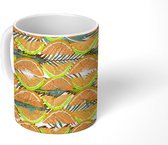 Mok - Koffiemok - Patroon - Planten - Citrus - Mokken - 350 ML - Beker - Koffiemokken - Theemok