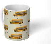 Mok - Koffiemok - Patronen - Bus - School - Jongens - Kinderen - Kids - Mokken - 350 ML - Beker - Koffiemokken - Theemok