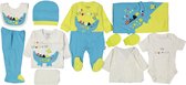 Miniworld-Baby newborn 10-delige kledingset in leuke cadeaudoos-Mr Crododile- Kraamcadeau-Babyshower-Babykleertjes jongen