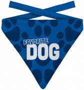 hondenhalsdoek Favorite Dog blauw polyester maat L