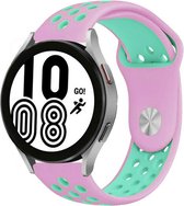 Strap-it Samsung Galaxy Watch 4 - 44mm sport band - roze/aqua