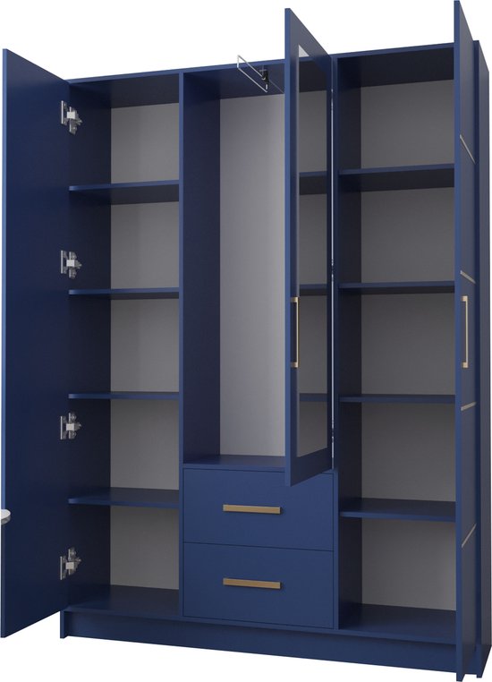 Moderne slaapkamer met werkplek kledingkast combinatie - Slaapkamer ideeën