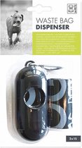 hondenpoepzakjesdispenser 10 x 4 cm zwart 31-delig