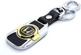 Sleutelhanger Honda Goudkleurig | Leer, Metaal | Karabijnsluiting | Keychain Honda Color Gold