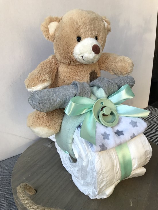 Moto gâteau de couches avec ours | cadeau de maternité | douche de bébé |  fête de... | bol.com