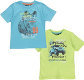 Blue Seven - 2pack - T-shirts - lichtblauw - lichtgroen - met print - Maat 116