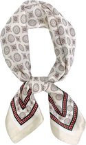 Youhomy Stijlvol Dames sjaal | Elegant Satijn- Wit -lichtkleur print | 70x70 CM neksjaaltje | Zijde zachte Sjaaltje | Hoofdsjaal voor vrouwen | Stewardess Sjaaltje Orange| Moederda