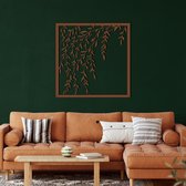 Wanddecoratie |Branch  | Metal - Wall Art | Muurdecoratie | Woonkamer |Bruin| 90x90cm