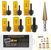 Chlori - Klinknagel Moeren Set - 68 Stuks - Met Gereedschapkoffer - Gereedschapsset - Gereedschap - Moer - M3, M4, M5, M6, M8 & M10