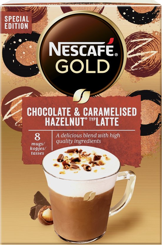 NESCAFÉ Gold Chocolate & Caramelised Hazelnut Latte 6 doosjes à 8