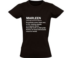 Marleen Dames T-shirt - jarig - verjaardag - verjaardag - grappig - Verjaardagshirt - Naam - Zwart