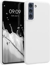 kwmobile telefoonhoesje voor Samsung Galaxy S21 FE - Hoesje voor smartphone - Back cover in mat wit