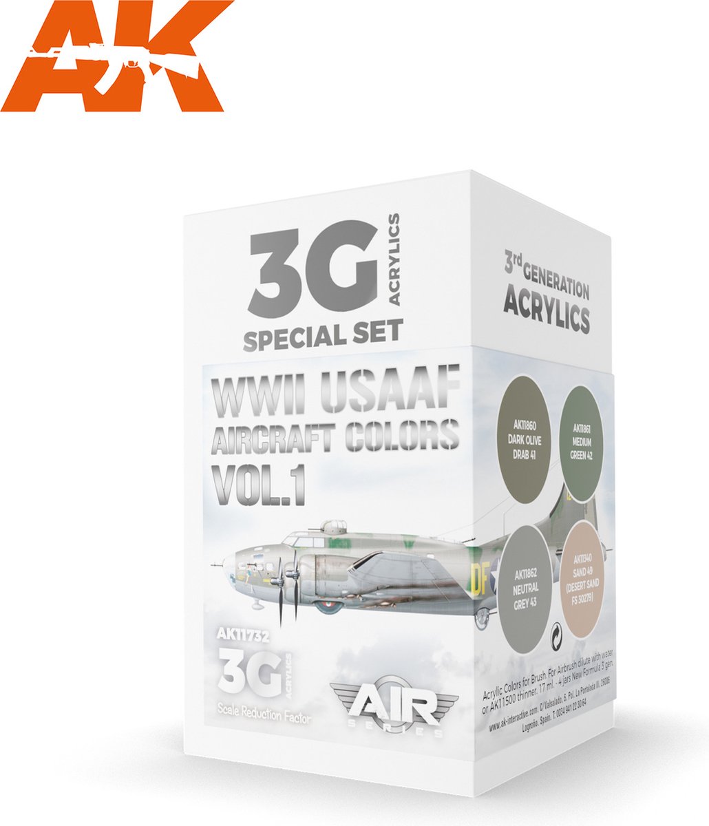 WWII USAAF Aircraft Colors Vol.1 Set - AK-Interactive - AK-11732