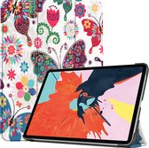 Case2go - Tablet hoes geschikt voor iPad Air 2022 - 10.9 Inch - Tri fold Book Case - Met Auto Sleep/wake functie - Vlinders