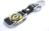 Sleutelhanger Renault Goudkleurig | Leer, Metaal | Karabijnsluiting | Keychain Renault Color Gold