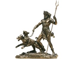 Veronese Design - Hades God van de Onderwereld met Cerberus - Gebronsd Beeld - (hxbxd) ca.19 cm x 11 cm x 21 cm