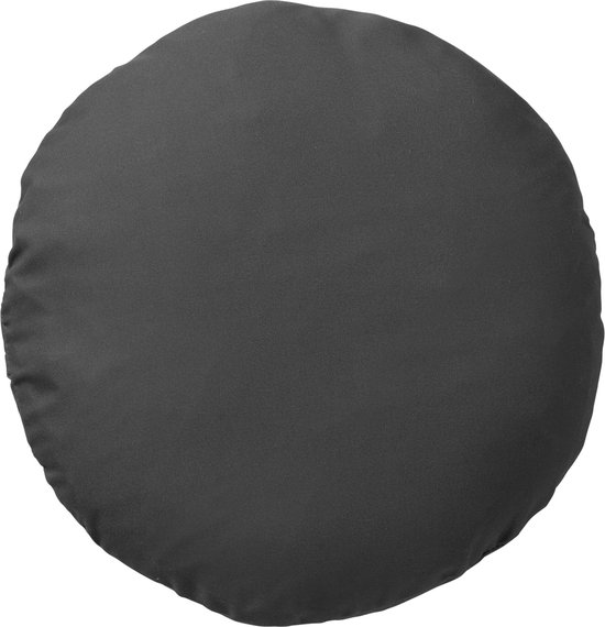 Dutch Decor - SOL - Buitenkussen rond Ø40 cm - waterafstotend en uv-bestendig - Charcoal Gray - antraciet