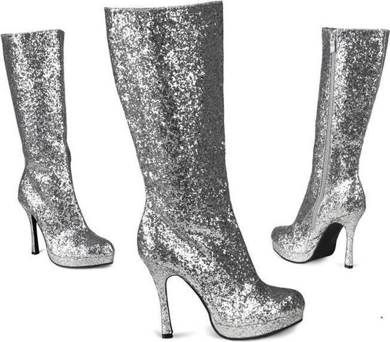 dat is alles Azijn erger maken Glitter laarzen zilver | bol.com