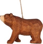 Ornament Beer bruin, hout 10x3x6,5cm