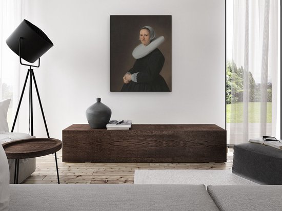 Artaza Toile Peinture Portrait d'Adriana Croes - Johannes Cornelisz. Verspronck - 80x100 - Groot - Art - Impression sur toile
