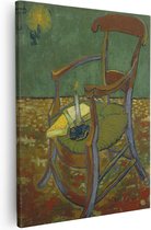 Artaza Canvas Schilderij De Stoel van Gauguin - Vincent van Gogh - 80x100 - Groot - Kunst - Wanddecoratie Woonkamer
