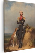 Artaza Canvas Schilderij Portret van Willem II, koning der Nederlanden - Jan Adam Kruseman - 40x50 - Poster Foto op Canvas - Canvas Print