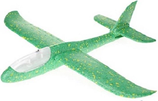 overschreden uitvinding Wreed Tozy Zweefvliegtuig met verlichting XL Groen - EXTRA GROOT wegwerp vliegtuig  foam -... | bol.com