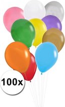 100 x Div. kleuren Ballonnen 100% biologisch afbreekbaar , 30 cm doorsnee, Koningsdag, Voetbal, Verjaardag, Themafeest, Versiering