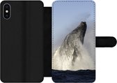 Bookcase Geschikt voor iPhone XS Max telefoonhoesje - Walvis - Water - Zuid-Afrika - Met vakjes - Wallet case met magneetsluiting