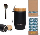 Retulp Big Mug - Thermos - Lunchbox - 500 ml - Acier Inoxydable - Premium Noir