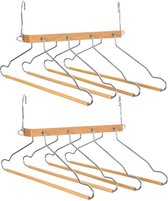 Set van 2x stuks luxe kledinghanger/broekhanger voor 4 broeken/shirts 42 x 45 cm - Kledingkast hangers/kleerhangers/broekhangers