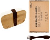 Retulp Lunchbox Off White - Lunchbox - Broodtrommel - Spork - Bamboe - Wit